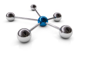 Abstrakte Darstellung von Netzwerk und Kommunikation